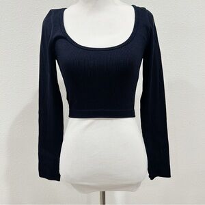 Garage Black Ribbed Crop Top